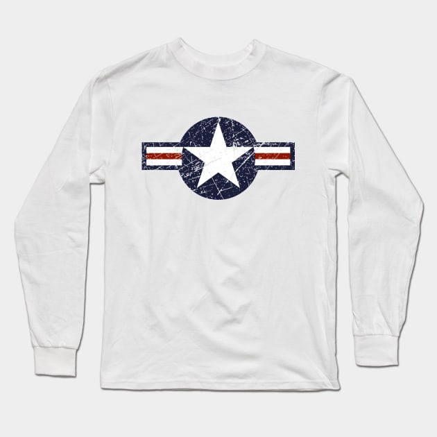 United States Roundel Vintage Long Sleeve T-Shirt by Mandra